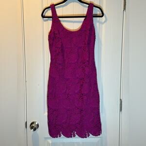 Lauren Ralph Lauren Fuchsia Lace Cocktail Dress Size 4